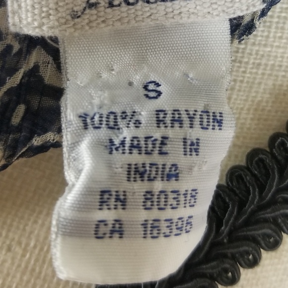 Lucky Brand/John Robshaw | Sheer Boho style blouse - Picture 7 of 8